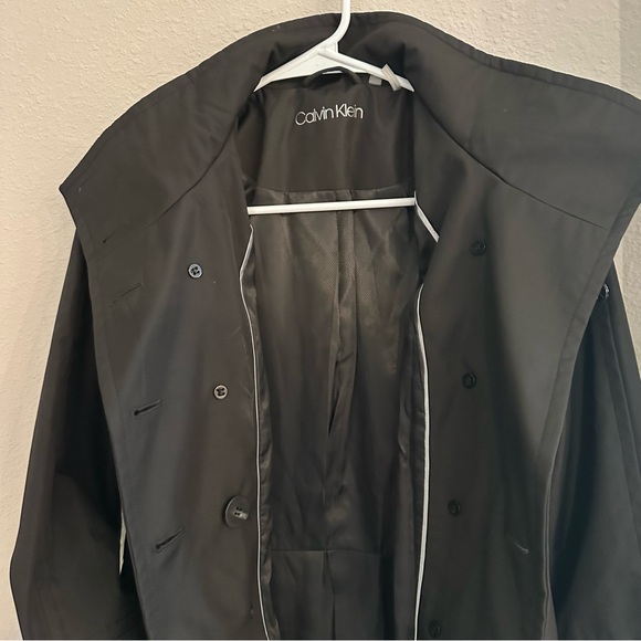 Calvin Klein Petite trench coat hooded double breasted skirted raincoat - Picture 12 of 16